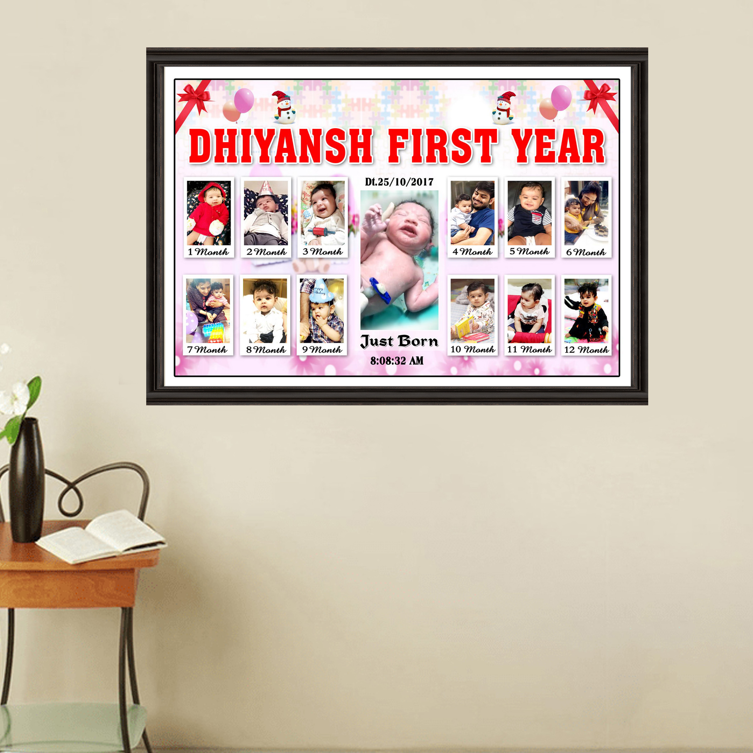 Baby First Year Photo Collage Sky Gift